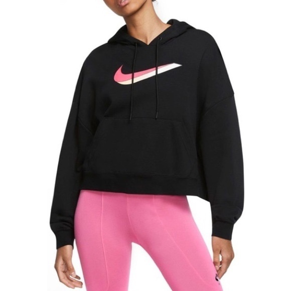 Nike Tops - NIKE SPORTSWEAR FLEECE Cropped HOODIE 2X black DJ1164-010